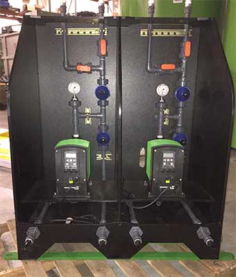 Chemical feed pump skid mounted