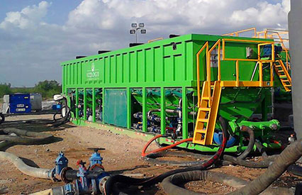 Oil and gas frac wastewater treatment unit